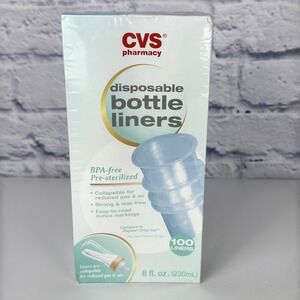 CVS Disposable Bottle Liners 100 Count 8 oz BPA Free 2011 New Old Stock Sealed